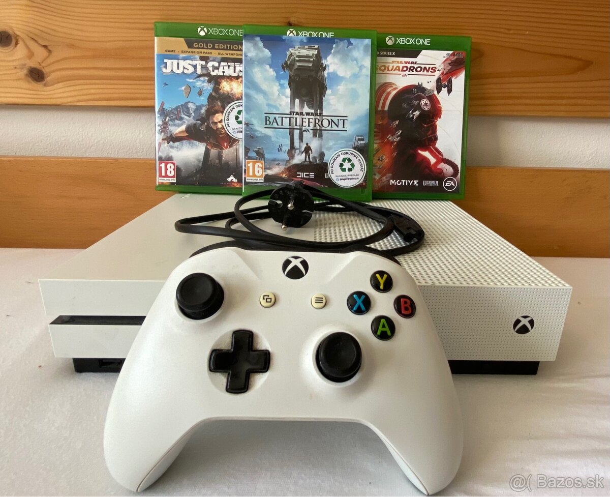 Predám Xbox One S + 3 hry + ovládač zadarmo ku konzole