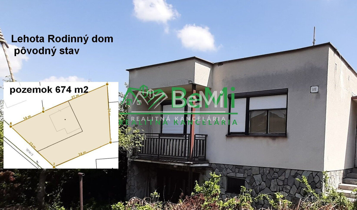 Rodinný dom v obci Lehota pôvodný stav  pozemok 674 m2  ID 0