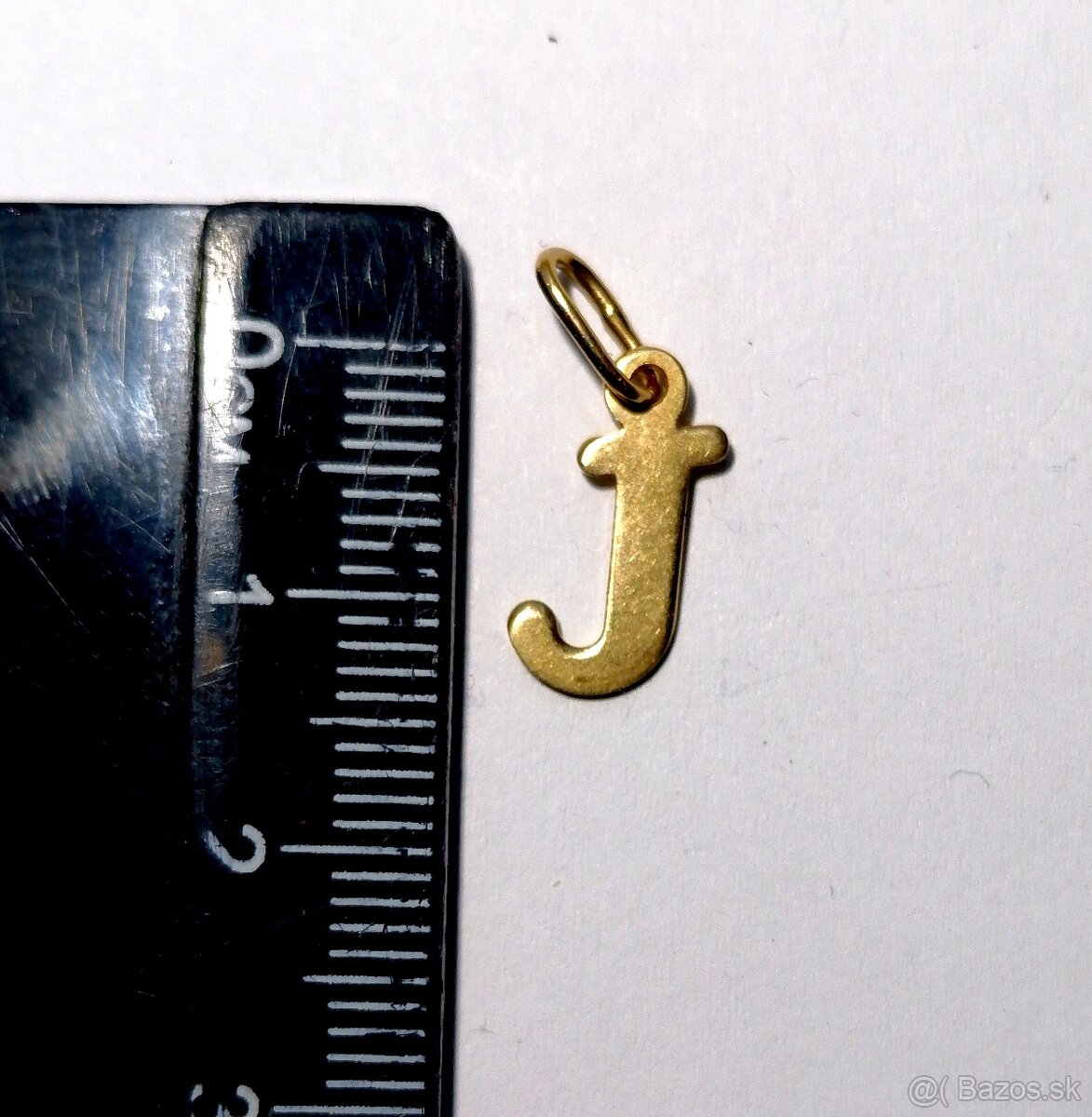 Zlaté písmeno J, 585/1000, 14k, 0,58g, ponocované