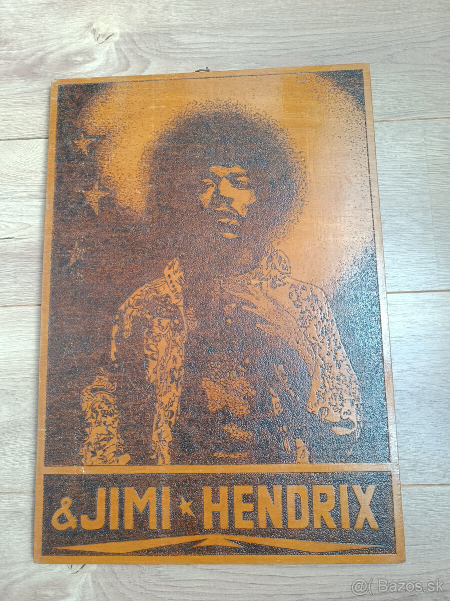Dreveny obraz Jimi Hendrix