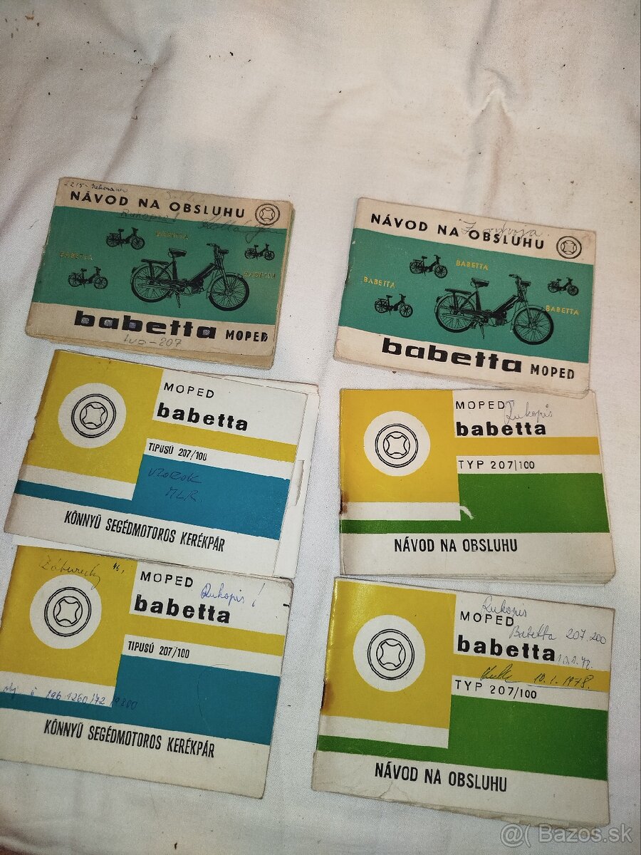 Vzacne Moped - navody na obsluhu