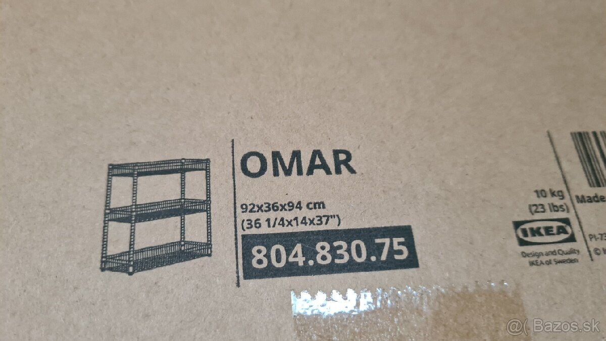Regal nove zabalene Ikea Omar