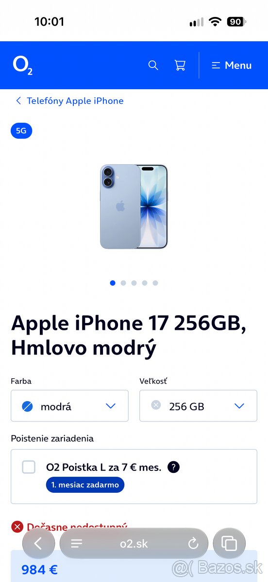 Vymením iPhone 17 256gb