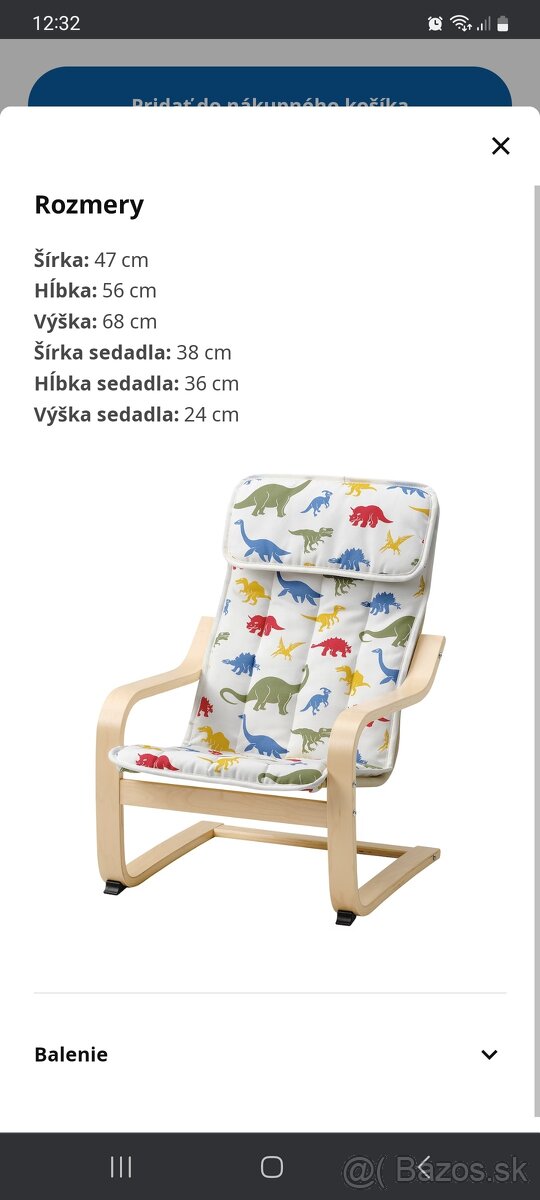 Detske kreslo Ikea POÄNG