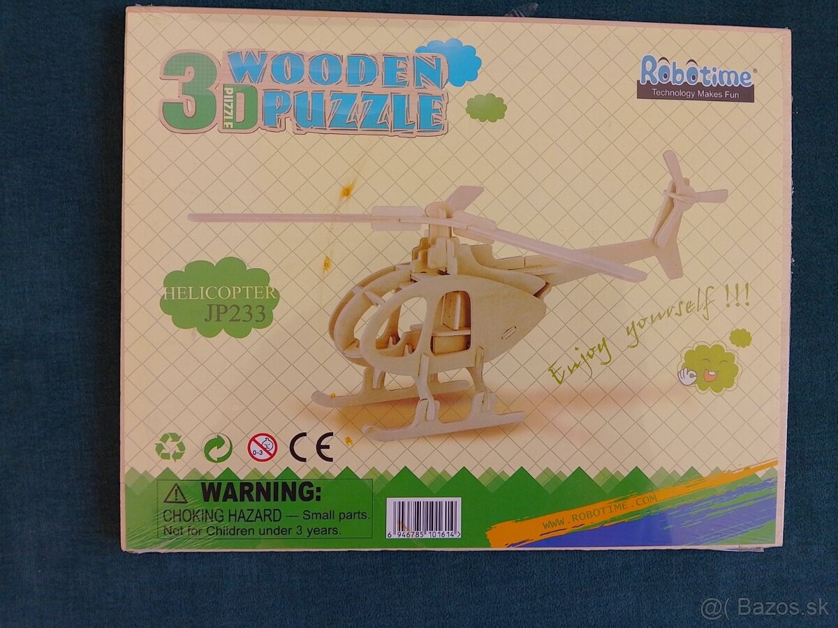 3D puzzle drevené (vrtuľník)