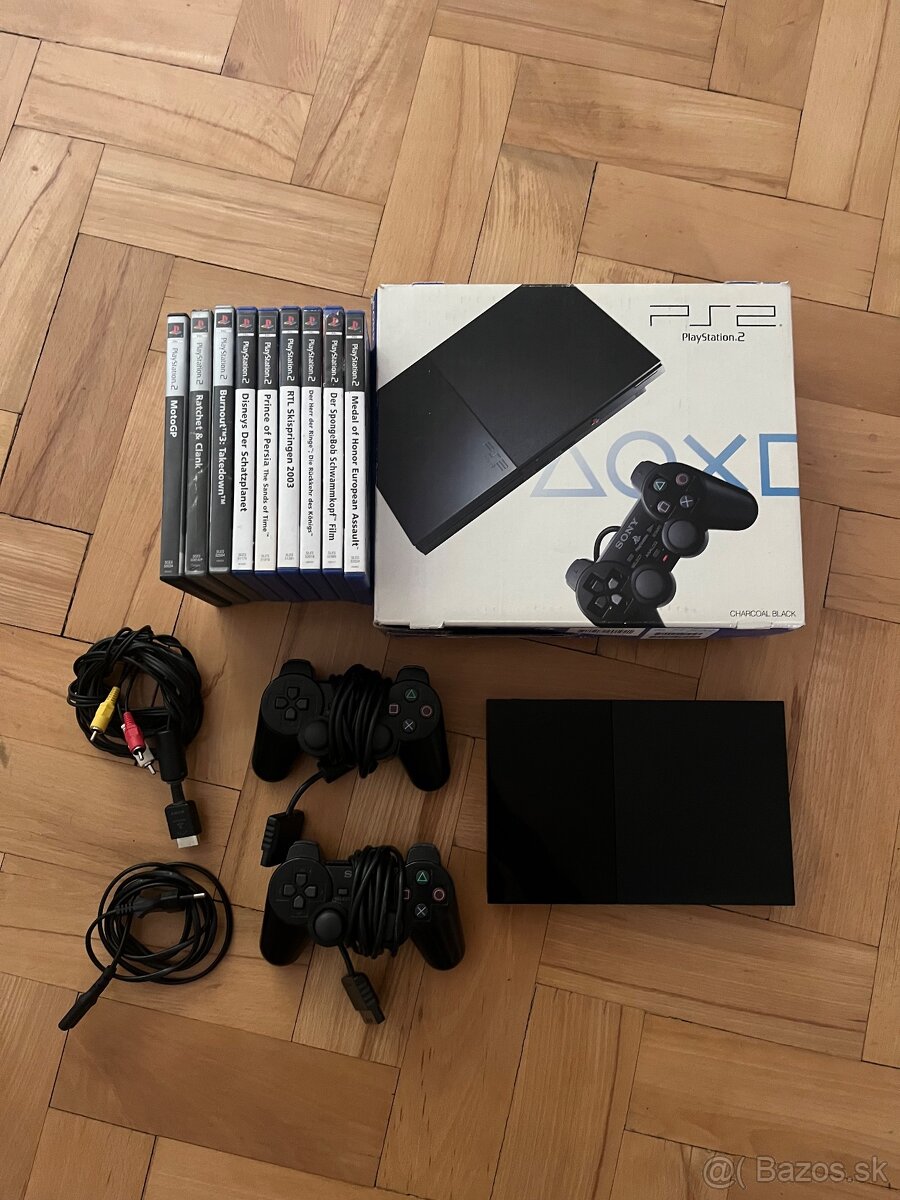 Playstation 2 s boxom + 2x Dualshock + 9x hra