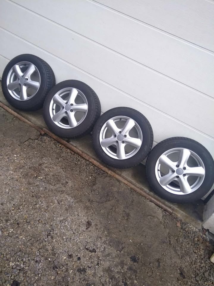 Alu 5 x 100 15 + zimné pneu ŠKODA,VW,SEAT.