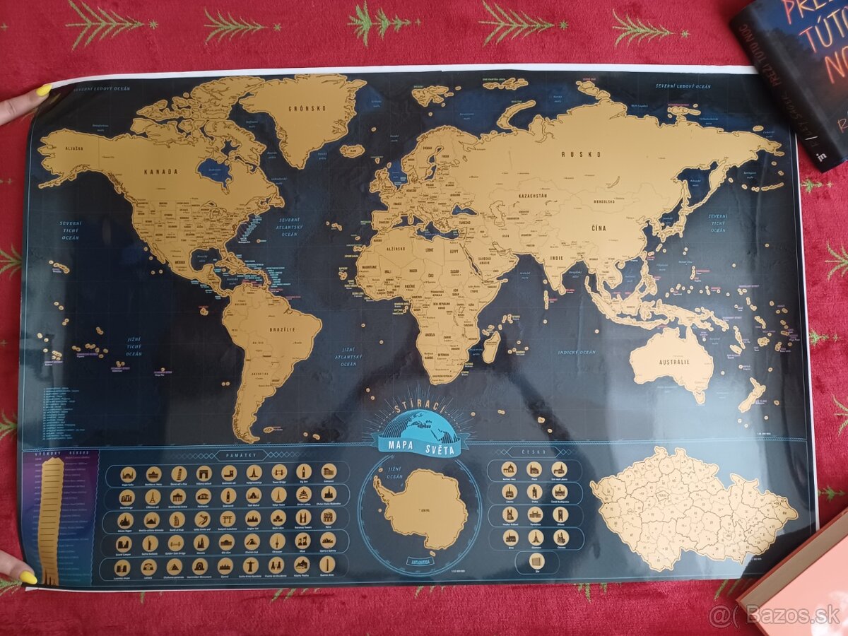 Stieracia mapa sveta - CZ verzia Deluxe XXL