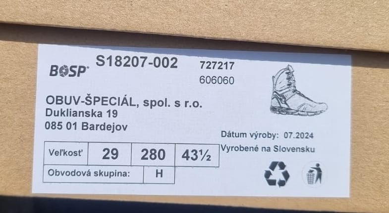 Policajná vojenská obuv, BOSP