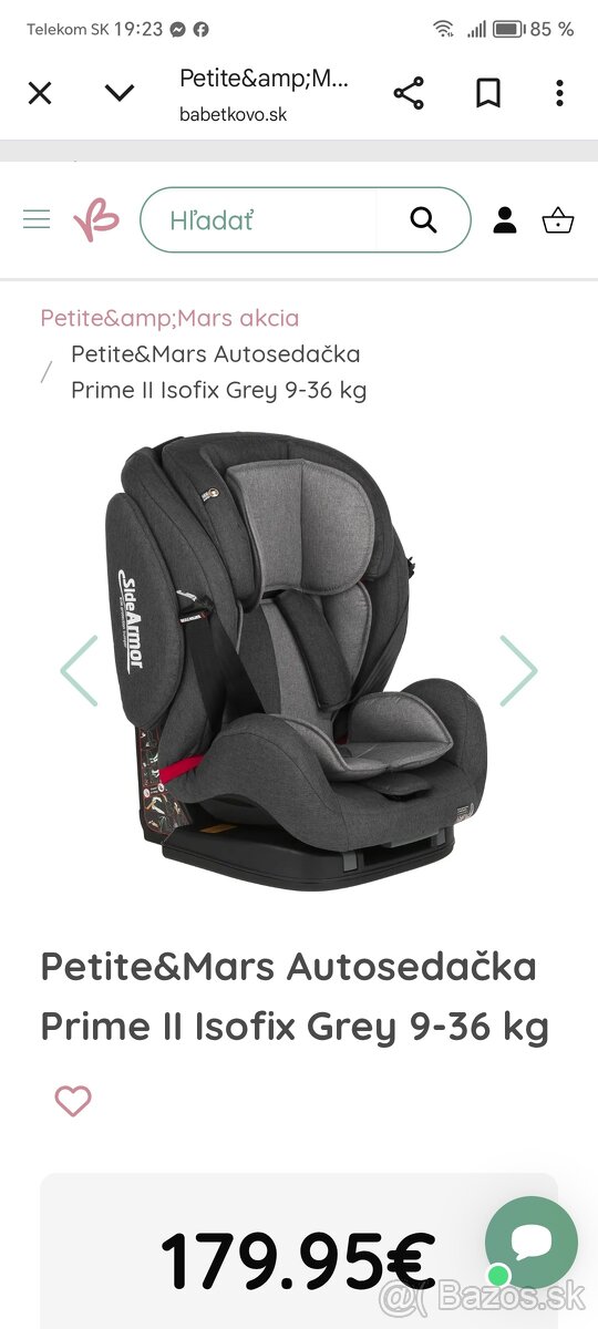 Autosedacka prime 2 isofix