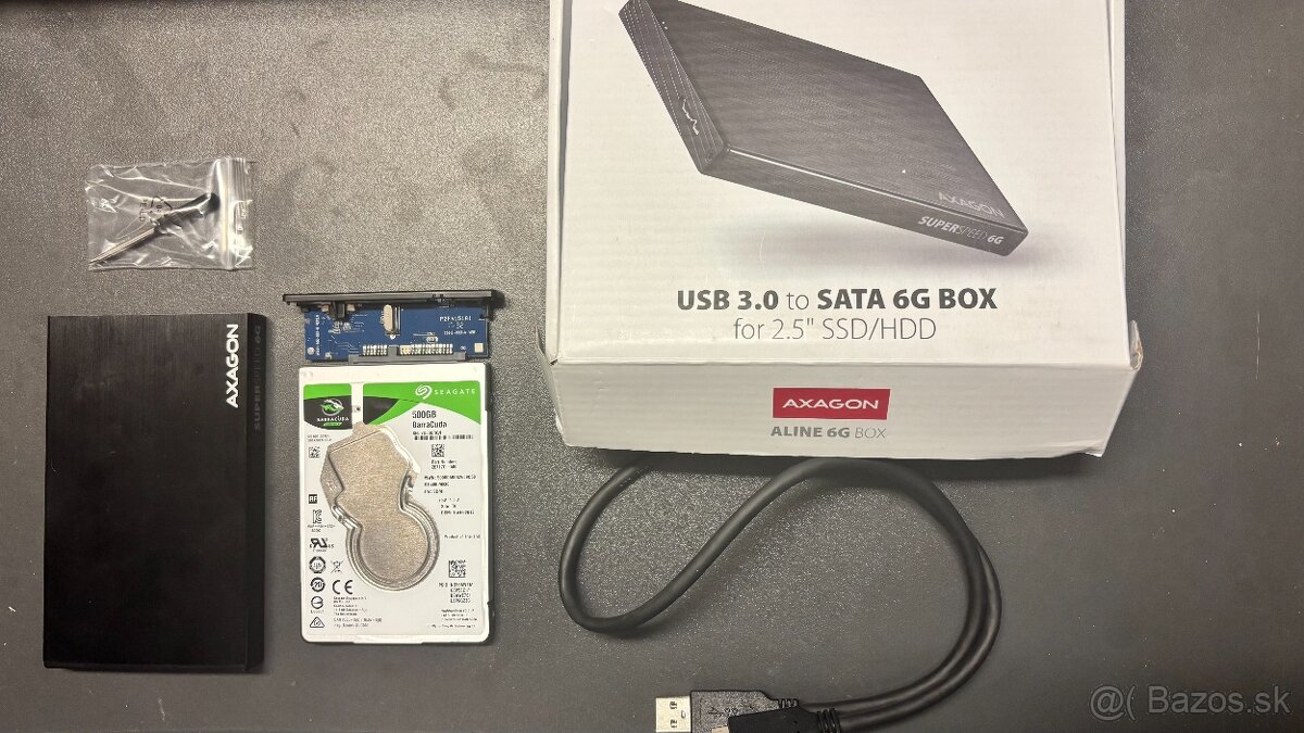 SEAGATE - 500GB BarraCuda + USB 3,0 SATA 6G BOX