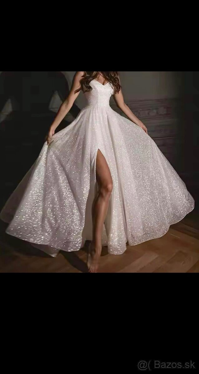 Trblietavé svadobné šaty