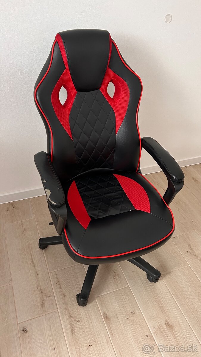 Herná stolička čierno-červená