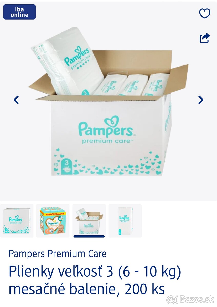 Mesačne balenie Pampers Premium care 3