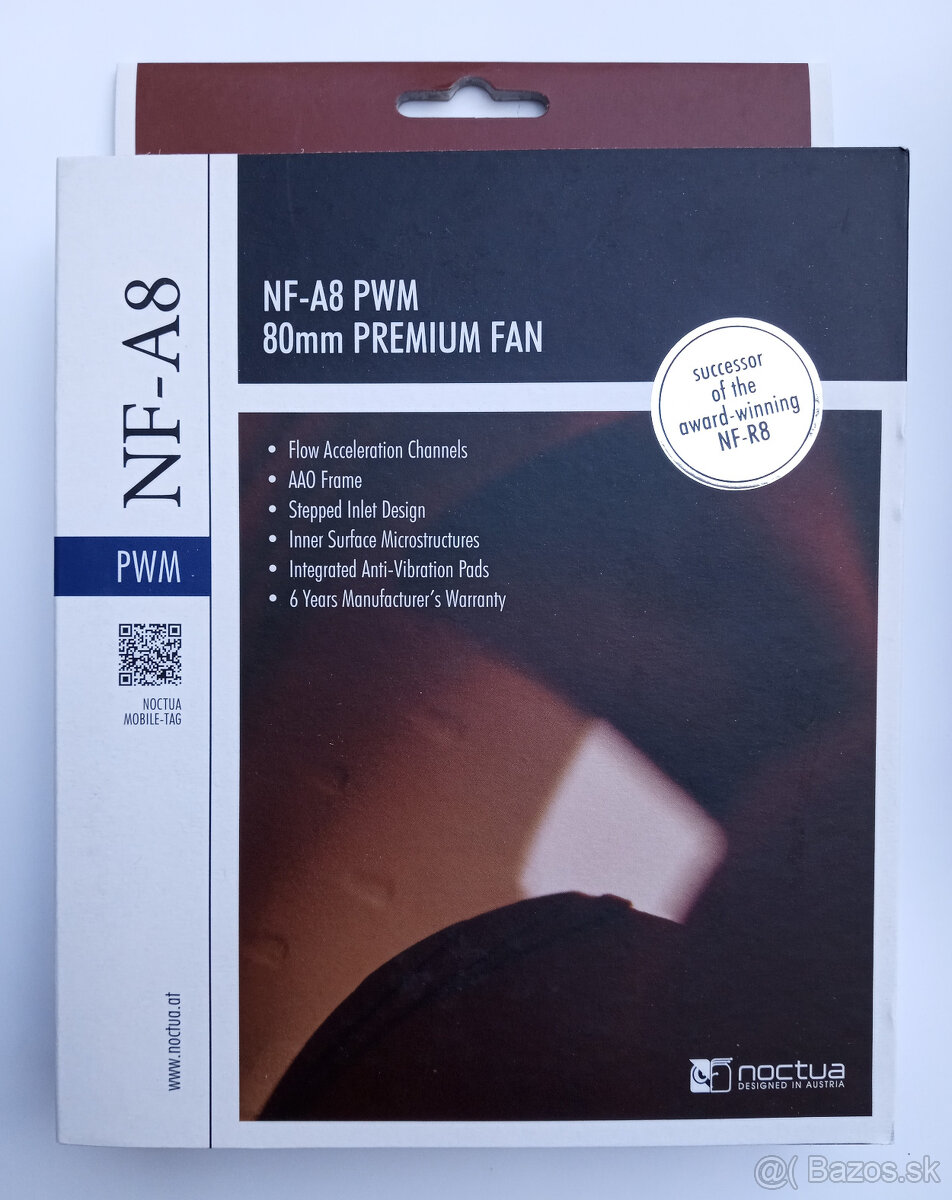 Predam ventilator Noctua NF-A8 PWM, v zaruke