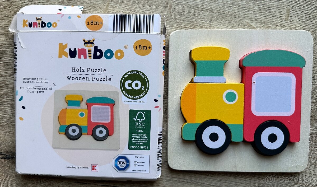 Drevené puzzle Kuniboo vláčik za 2eur