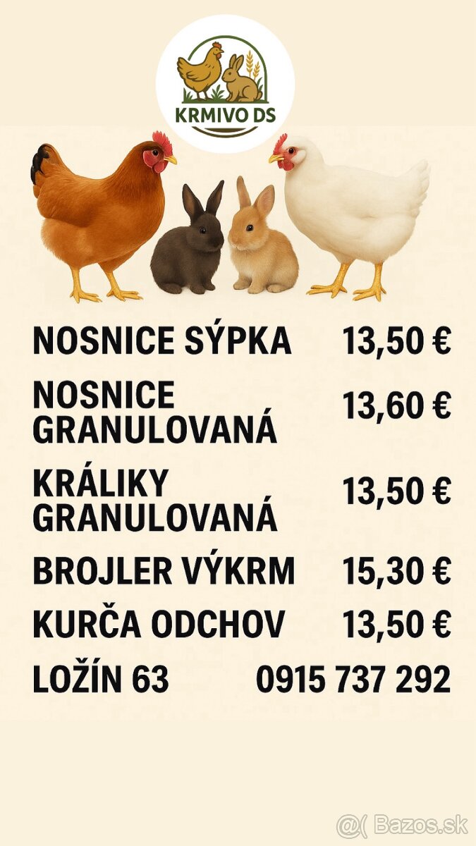 Krmivo pre hydinu a králiky