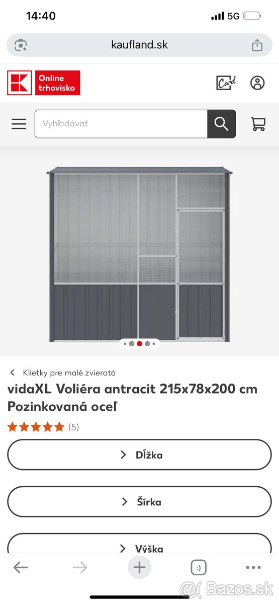 Voliéra pre vtákov
