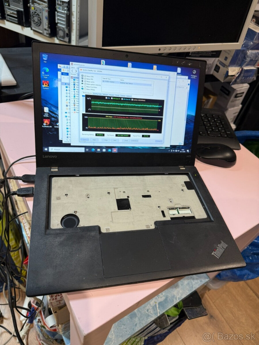 Predám nekompletný notebook Lenovo T470 na diely alebo doskl