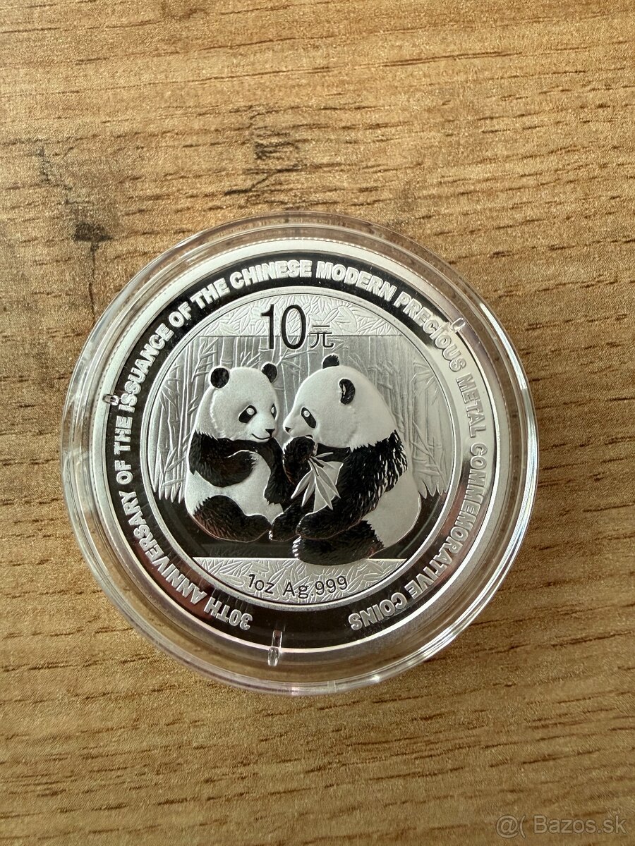 1 oz Čínska Panda 2009 výročná strieborná minca
