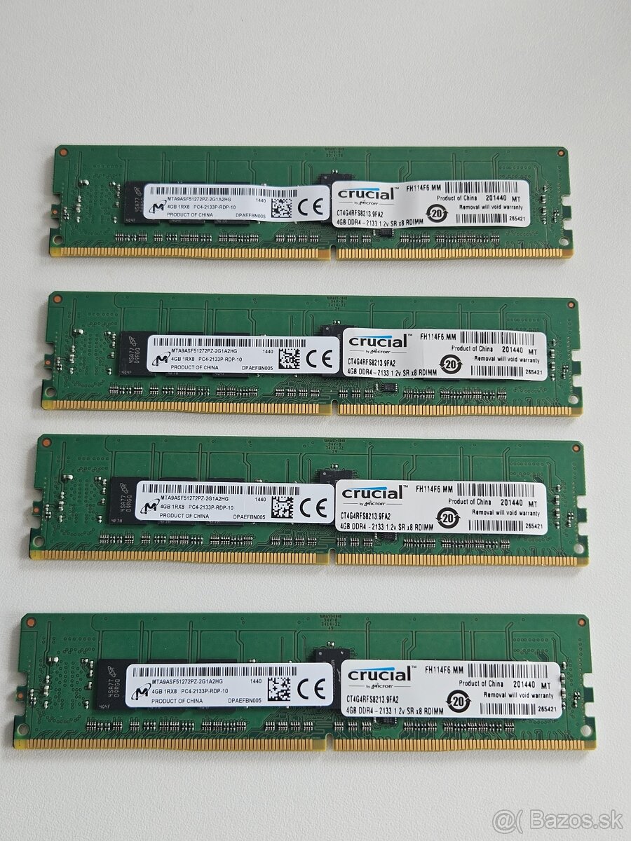 Crucial Micron 4GB 4ks DDR4 2133MHz Registered ECC