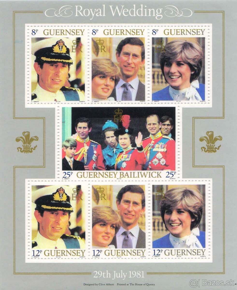 Poštové známky, filatelia: Anglicko, Lady Diana, aršťky