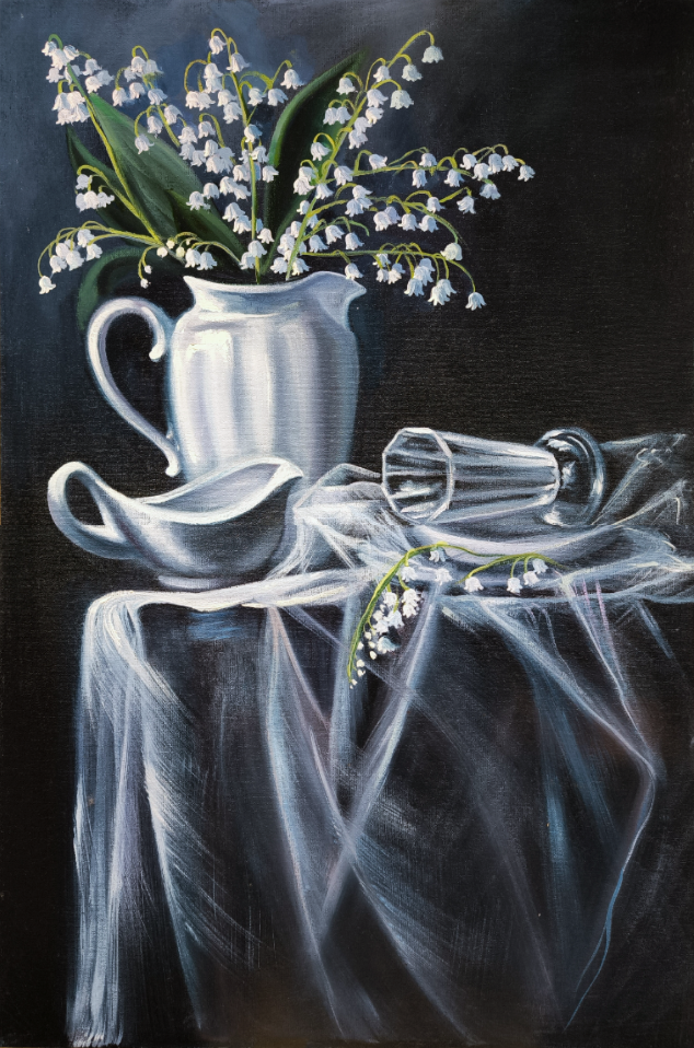 Obraz “Kytica z konvaliniek“ 40x60cm