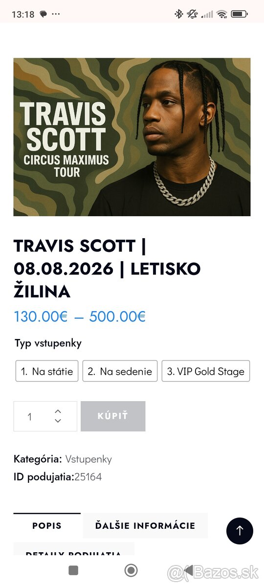 Travis Scott Žilina 08.08.2026