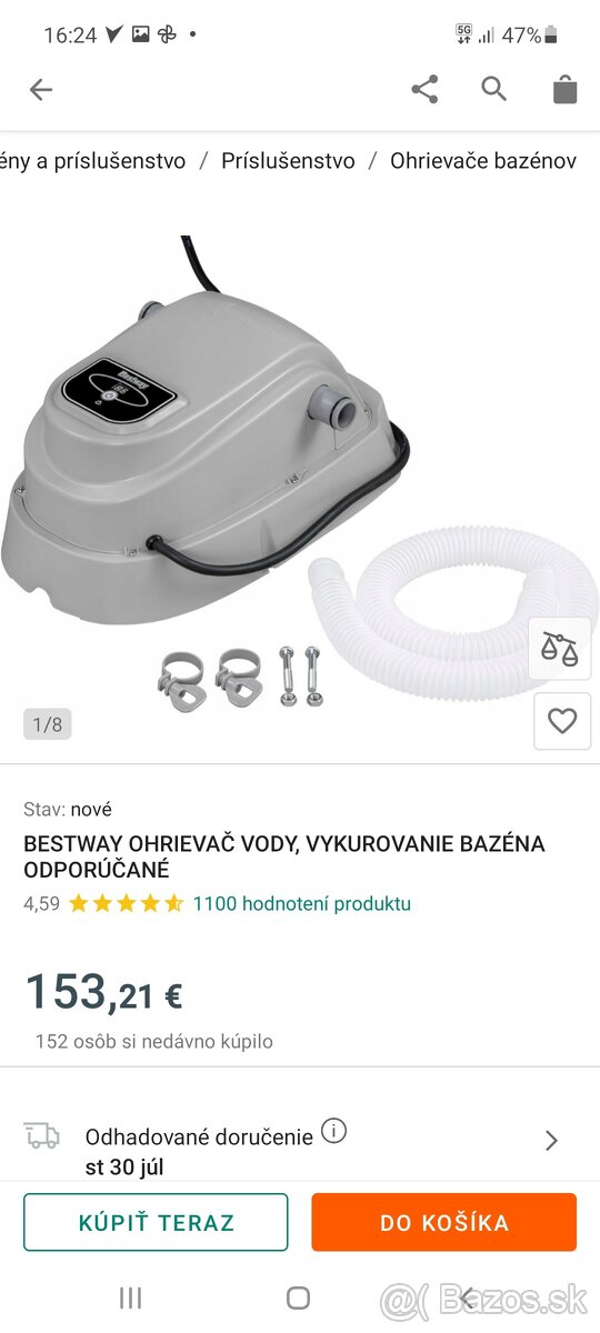 Bestway ohrev vody, vykurovanie bazena
