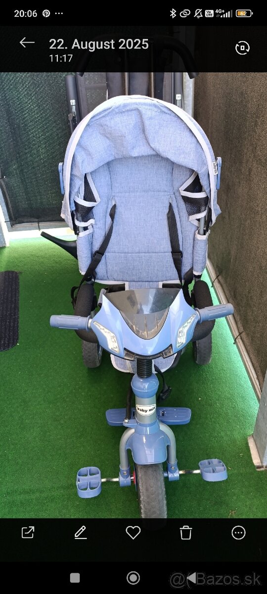 Detská sliapacia trojkolka so svetlami a klaksónom