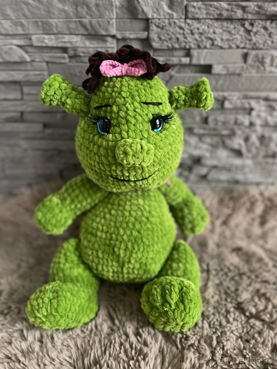 Ručne háčkovaná hračka shrek bábätko - Felícia💚