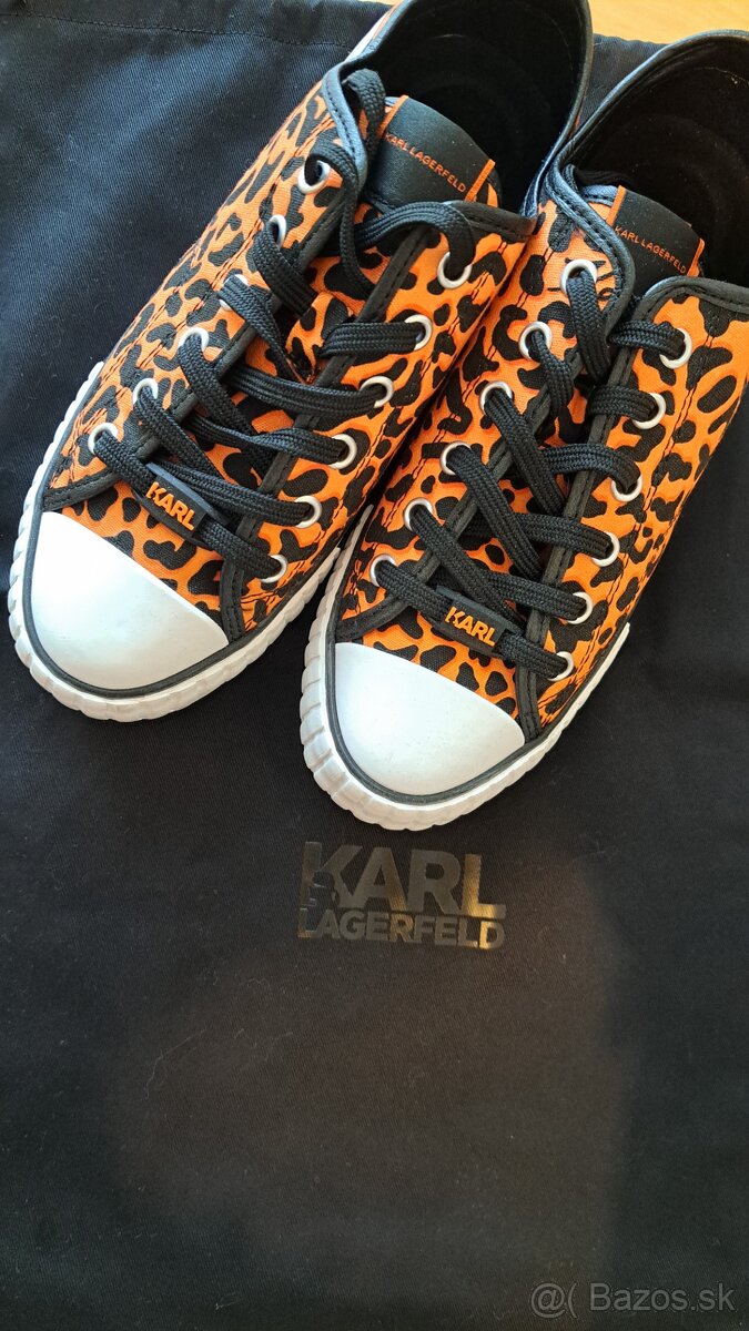 TENISKY KARL LAGERFELD KARL NFT LO LACE ORANGE CANVAS W/BLAC