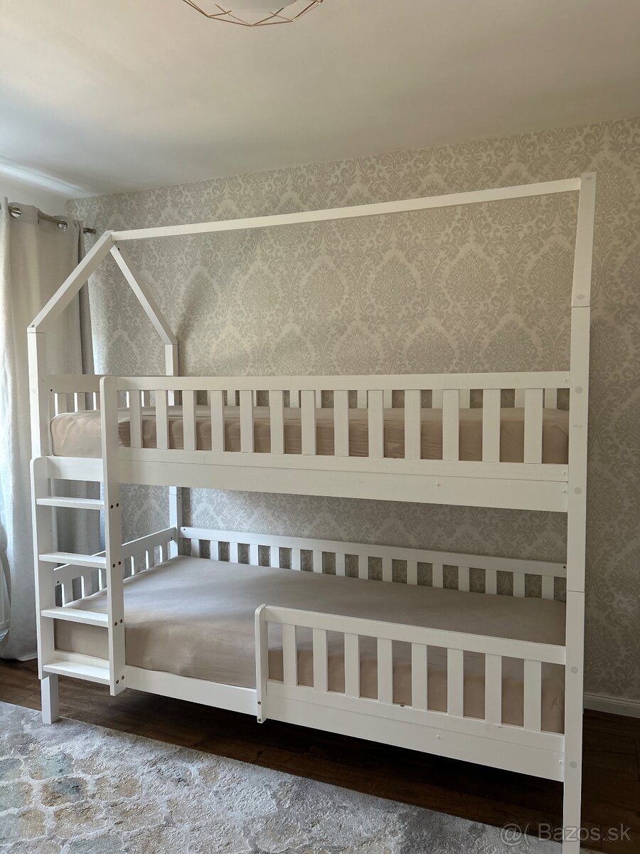 Domčeková poschodová posteľ 90x200