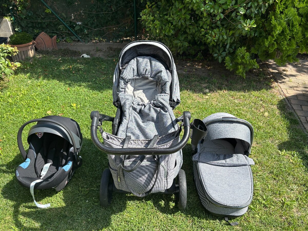 Kočík Espiro Next Grey + vajíčko Cybex Aton M+fusak