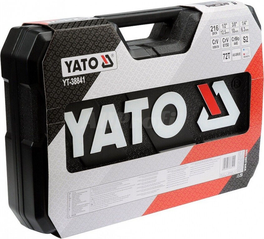 YATO YT-38841 Kufrik rucneho nar 1/4,3/8,1/2 216 akcia, nová