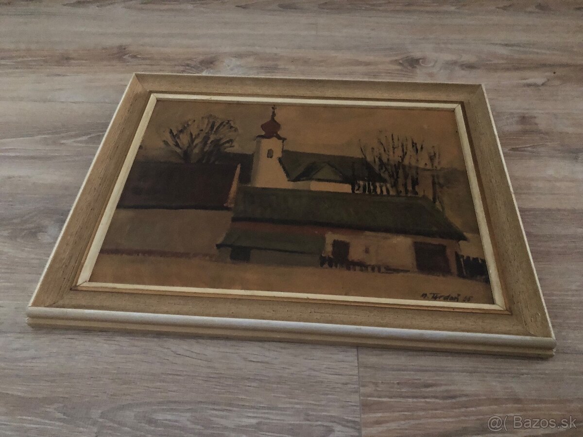 Zarámovaný OBRAZ M.TVRDOŇ 65 ••• ROZMERY cca 54 x 42 cm