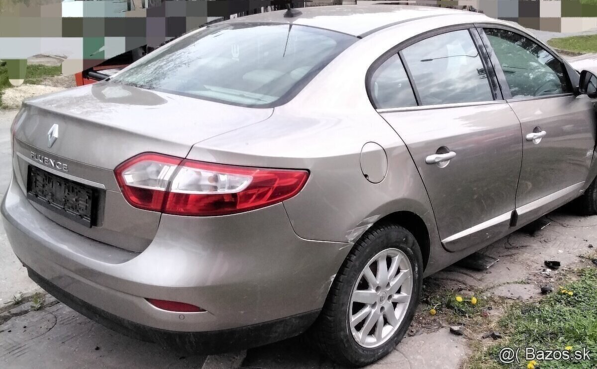 Renault Fluence 1.5 dCi 2012 predám MOTOR K9KG8, AIRBAGY SAD