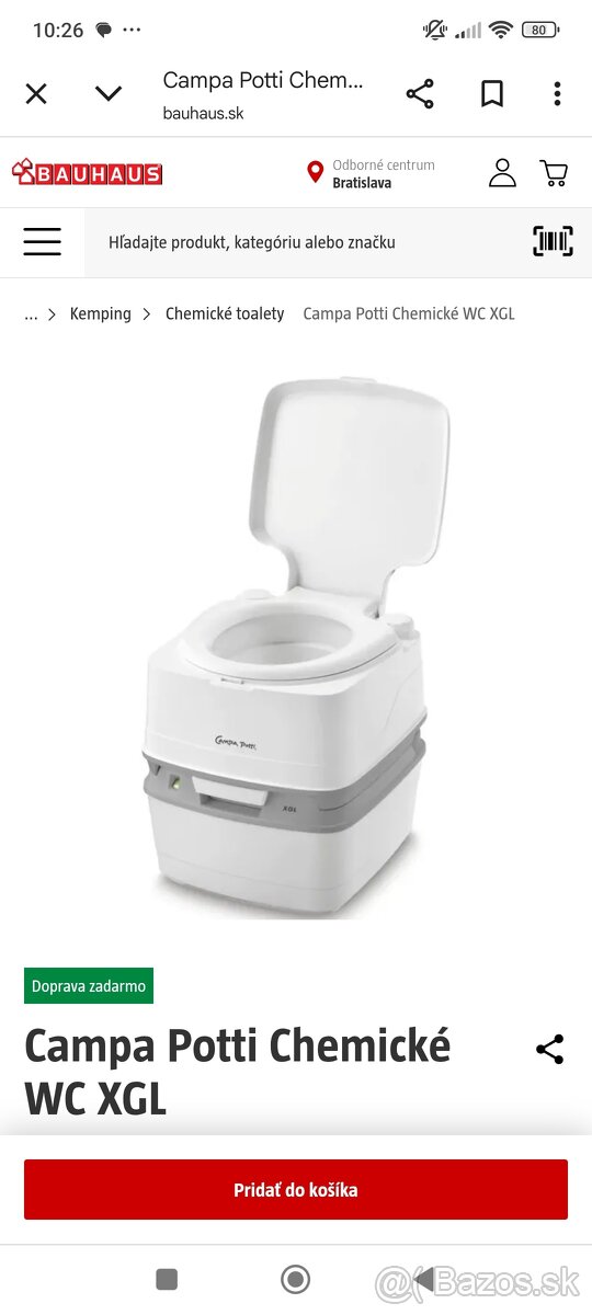 Chemické prenosné Wc Campa Potti XGL