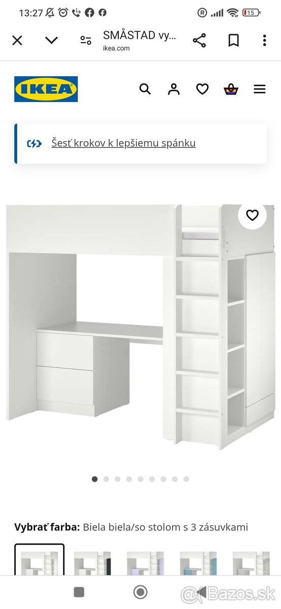 Poschodová posteľ so skriňou a stolikom