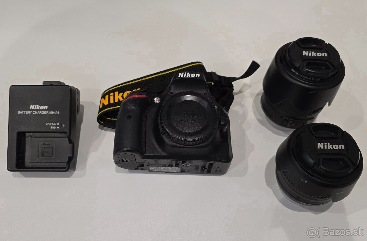 Nikon D5200 + 2 objektívy + statív Rollei + taška – komplet