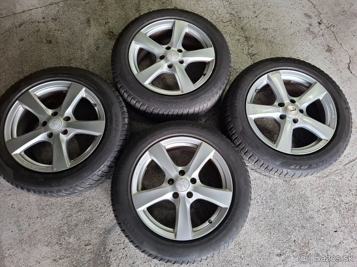 Alu disky 5x112 r17 zimne pneu 225/55/17 Pirelli VW grop