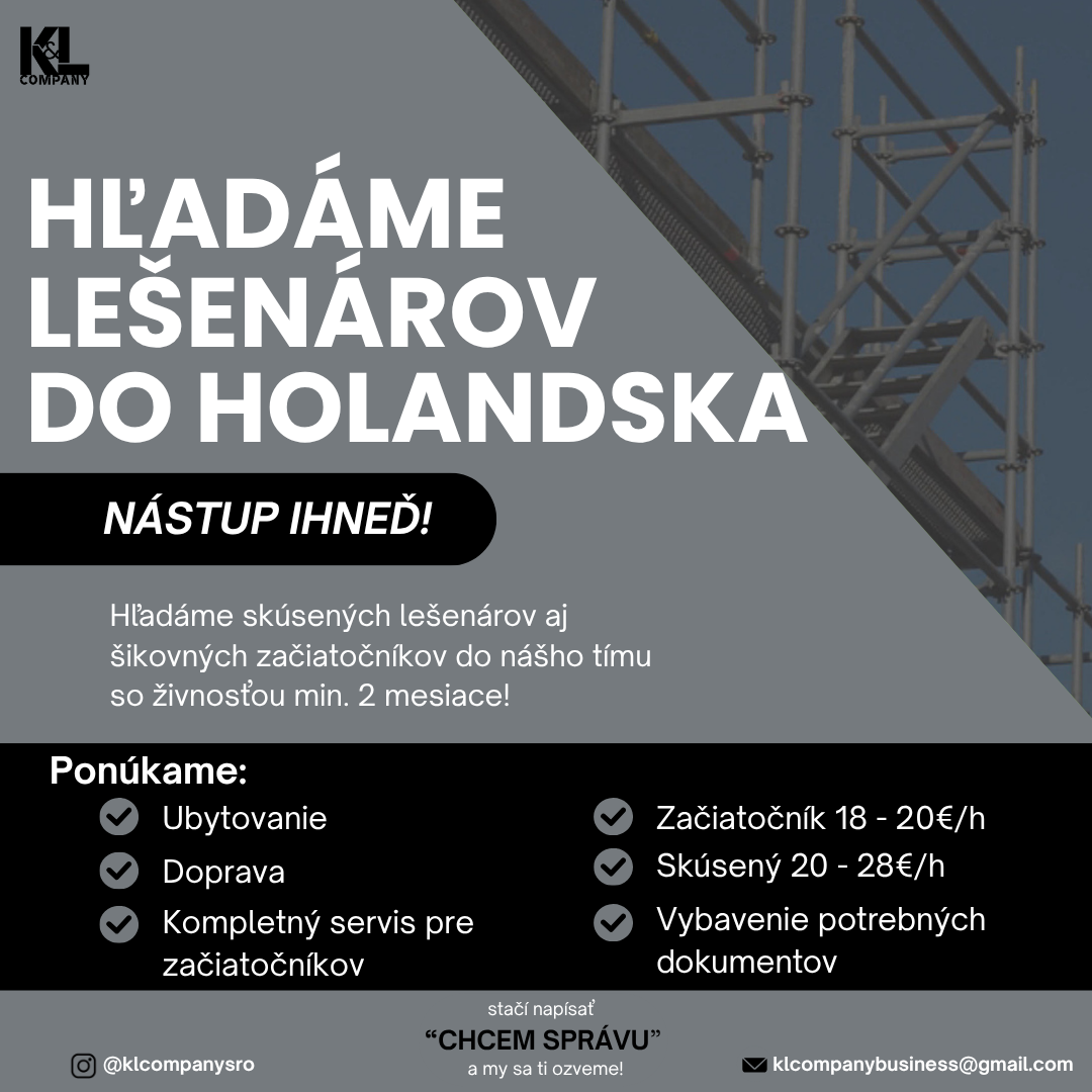 Hľadáme lešenárov do Holandska