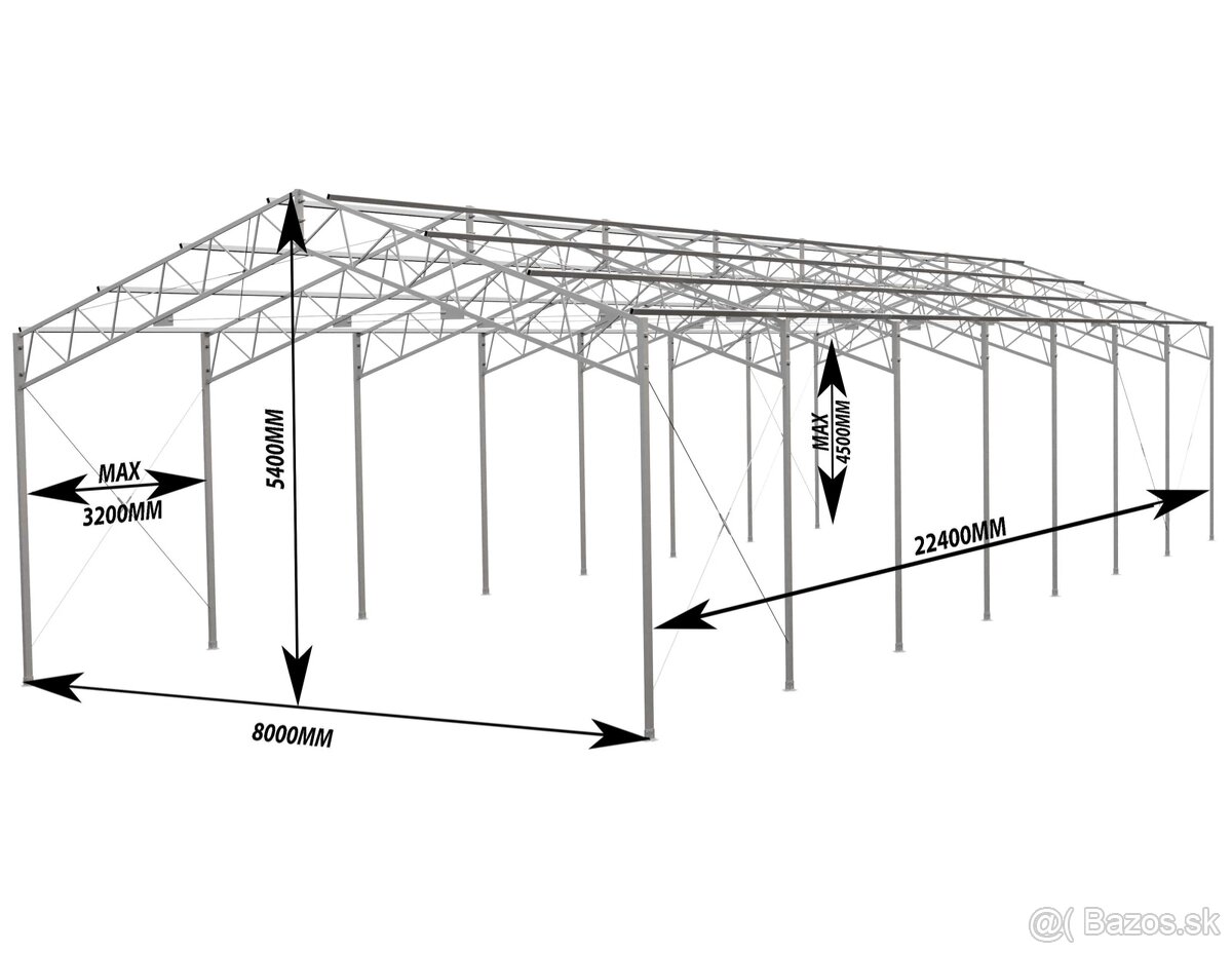 Pozinkovaná konštrukcia 8x22,6m