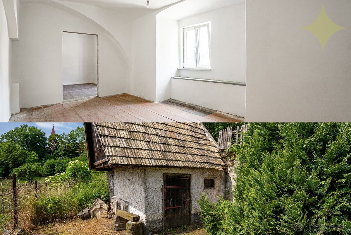 ►Veľký Apartmán 3+1izb. so záhradou a chatkou v hist. budove