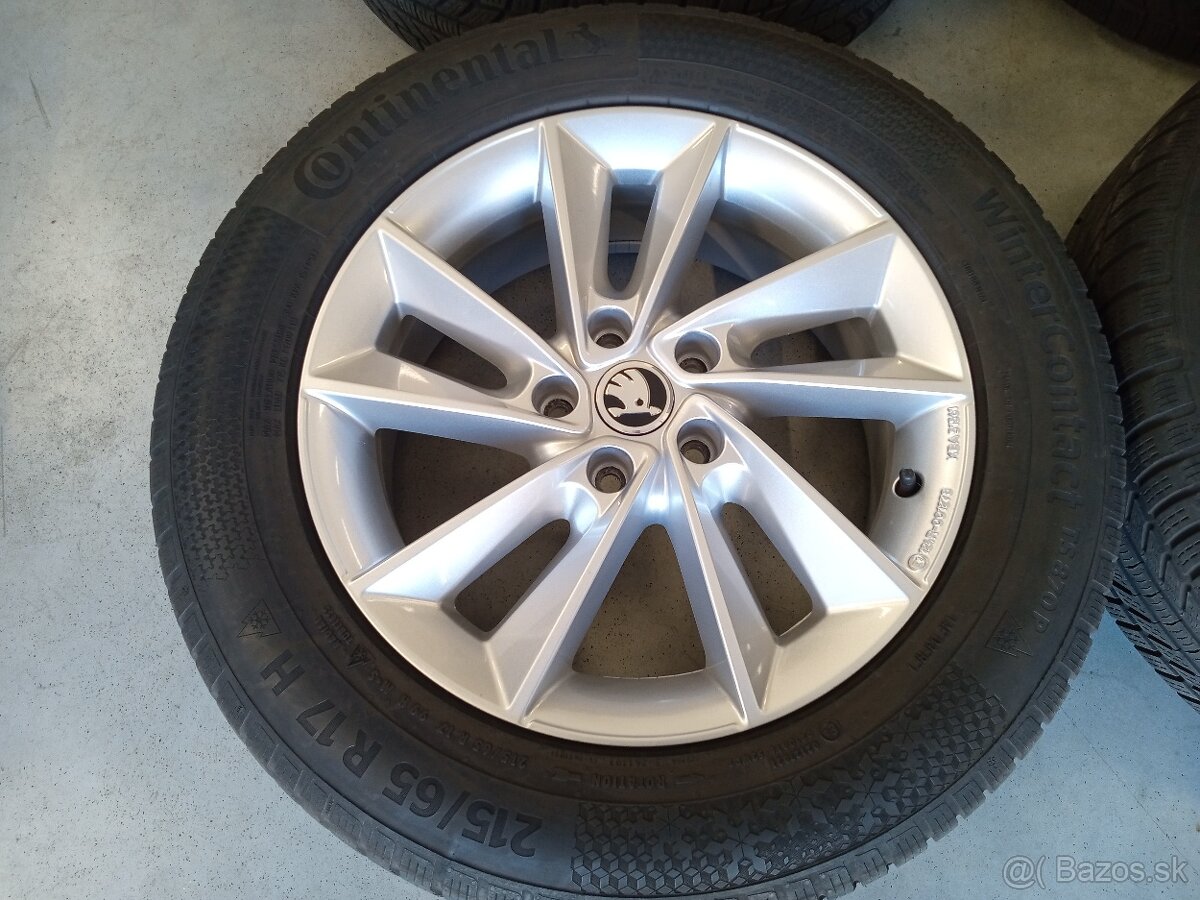 Predam zimne ALU 5x112 R17 6,5J ET38 BORBET SKODA KODIAQ