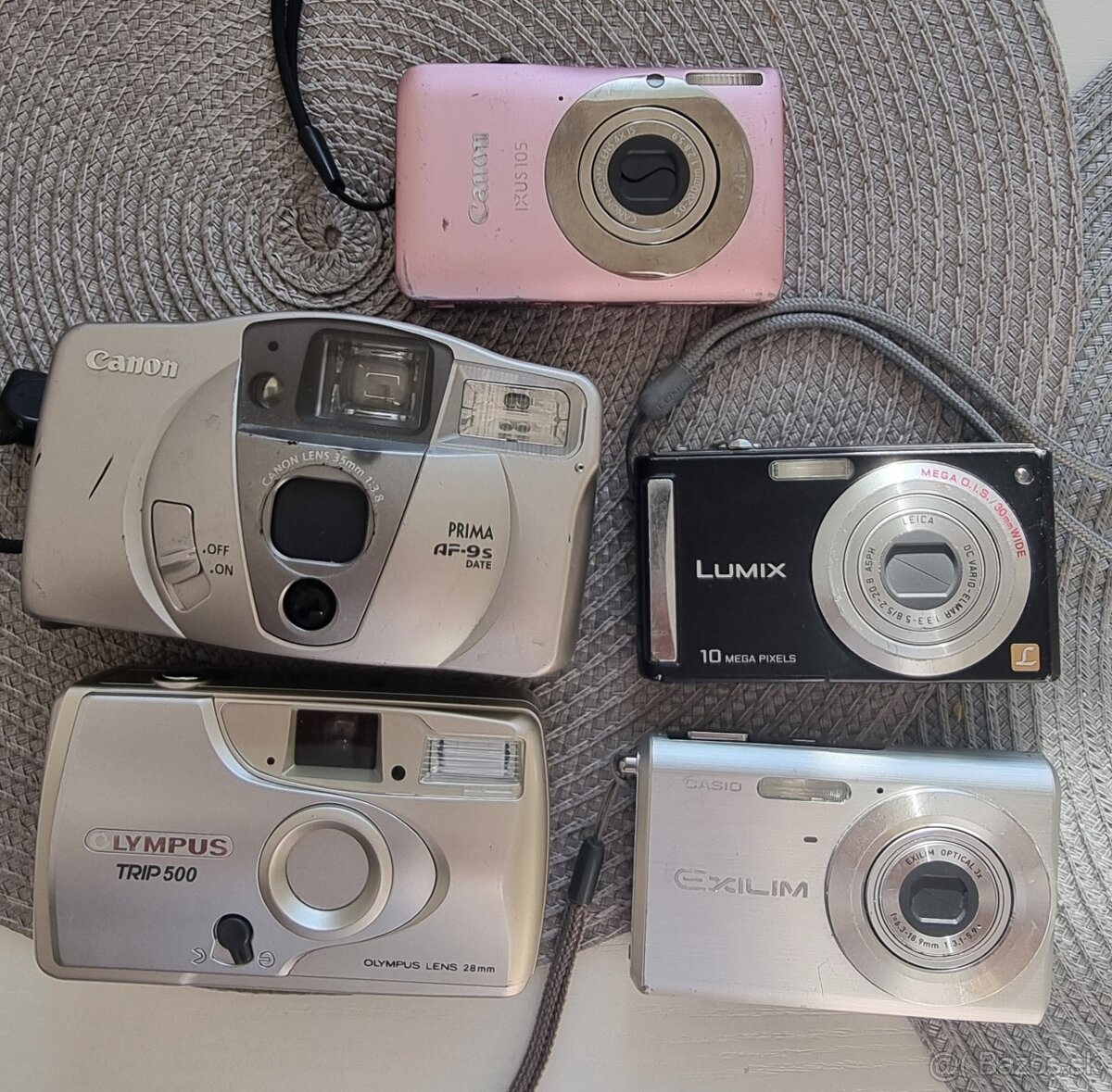 5 x fotoaparát Olympus, Canon, Panasonic, Casio