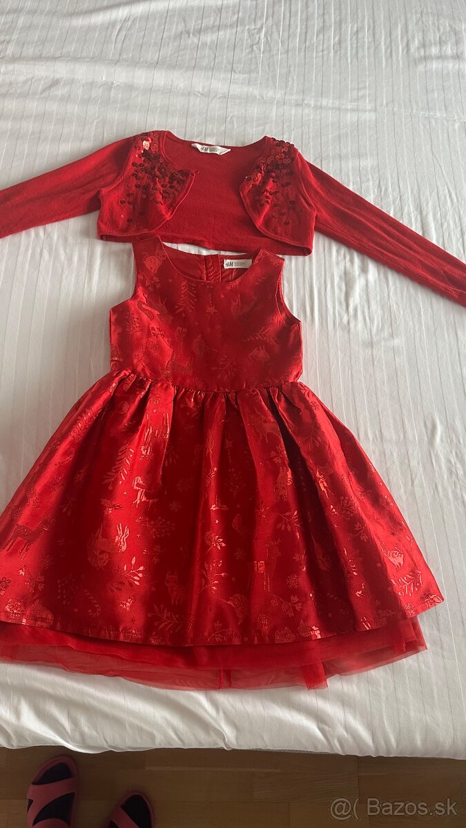 Cervene saty a bolerko H&M 122