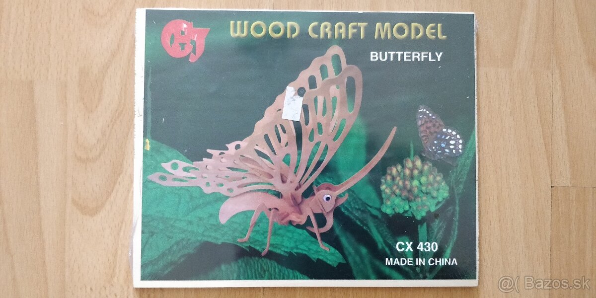 Drevené 3D puzzle - motýľ