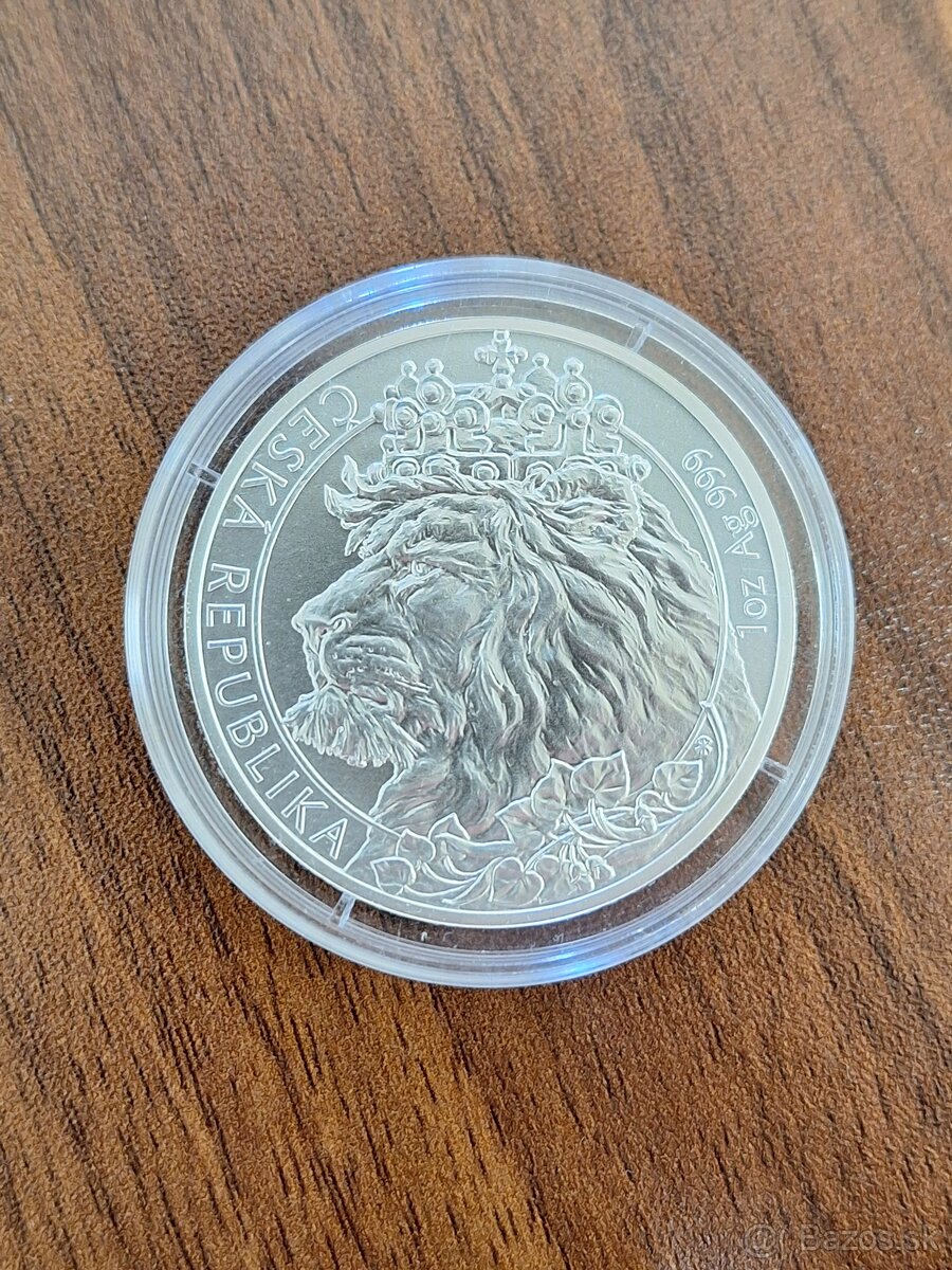 Investičná strieborná 1 Oz minca Český lev 2021