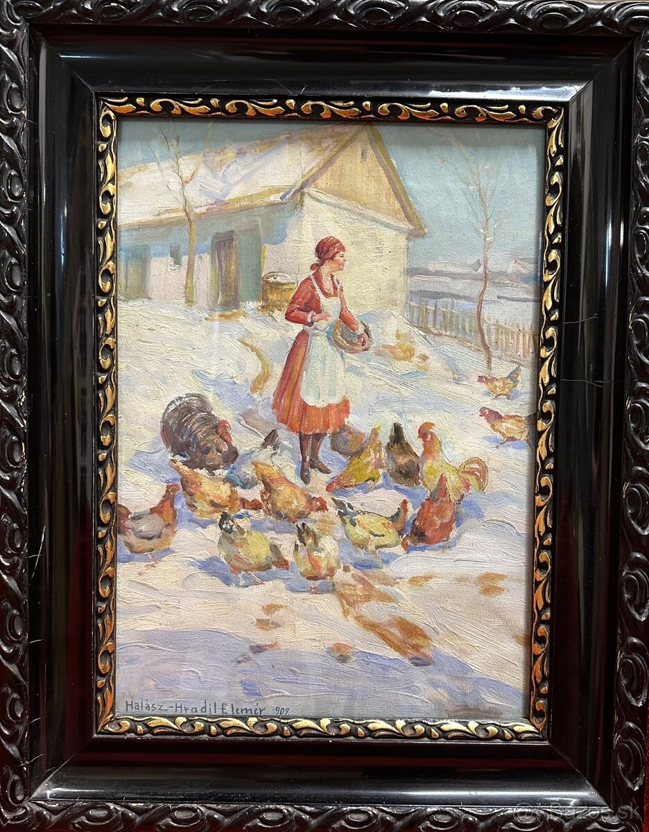 Obraz s podpisom Eleméra Halásza-Hradila